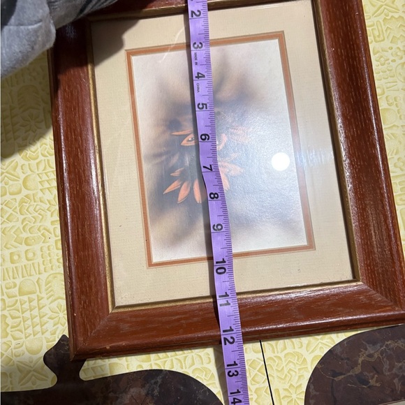 Vintage Wooden Frame with Floral Art - Picture 4 of 5